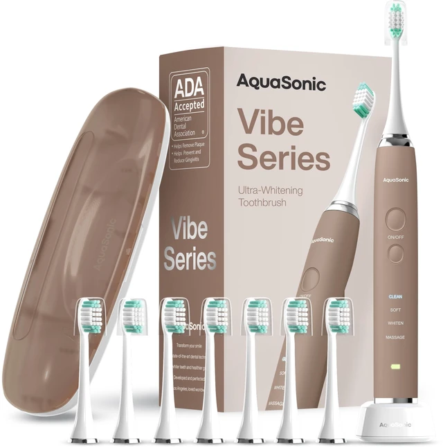 Alt view image 8 of 14 - Vibe Luxe Special Edition Ultra-Whitening Toothbrush - Espresso | ADA Accepted, 8 brush heads & travel case, 40,000 VPM motor, wireless charging, 4 modes w/ smart timer