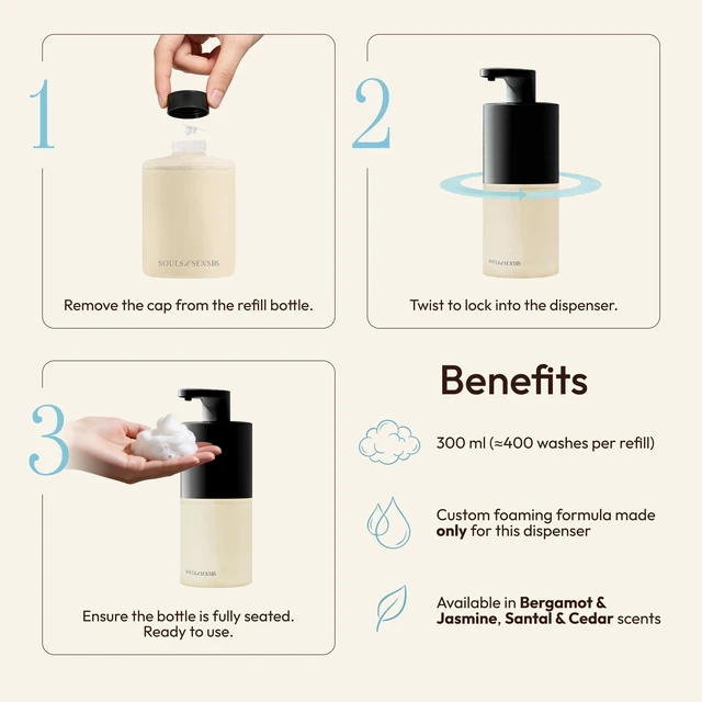 Alt view image 11 of 14 - Automatic Touchless Foaming Soap Dispenser, USB Rechargeable Sensor Pump with Refill Included, Matte Black, for Bathroom & Kitchen