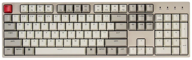Alt view image 8 of 14 - C2 Full Size Wired Mechanical Keyboard, Brown Switch, Retro | ABS keycaps, USB-C connection, Ergonomic support, Non-backlit design, Compatible with Mac Windows