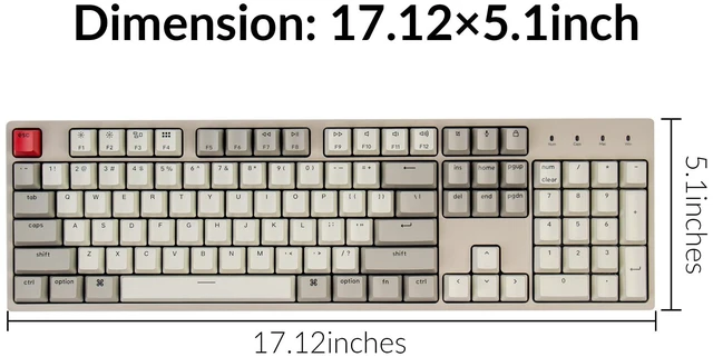 Alt view image 14 of 14 - C2 Full Size Wired Mechanical Keyboard, Brown Switch, Retro | ABS keycaps, USB-C connection, Ergonomic support, Non-backlit design, Compatible with Mac Windows