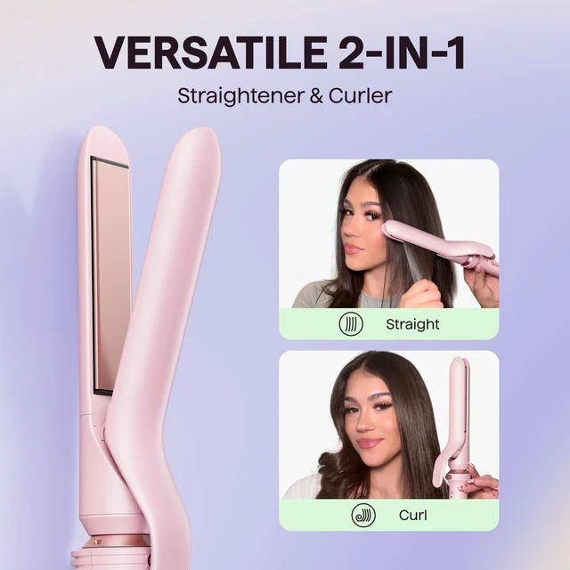 Alt view image 11 of 14 - 3 in 1 Curling Wand Set with Heated Round Brush,Versatile Styling | Ceramic Curling Iron Set with Flat Iron Hair Straightener, 1 1/4 inch Curling Iron, Less Damage, Dual Voltage Hair Curler