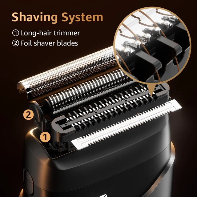 Alt view image 11 of 14 - Electric Foil Shavers for Men: IPX7 Waterproof - Magnetic Cover | Mini Razor for Travel - Face Shaver with LED Display & USB-C Fast Charge - Micro-Comb Technology & Precision Blades