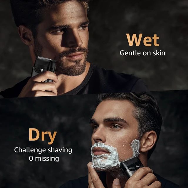 Alt view image 14 of 14 - Electric Foil Shavers for Men: IPX7 Waterproof - Magnetic Cover | Mini Razor for Travel - Face Shaver with LED Display & USB-C Fast Charge - Micro-Comb Technology & Precision Blades