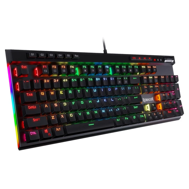Alt view image 8 of 14 - K580 Wired RGB Mechanical Gaming Keyboard, Macro Key & Media Wheel | 5 On-Board Keybinding Buttons for MMO MOBA Games, Dedicated Media Controls, Classic Tactile Blue Switch for Hype Typing Feel