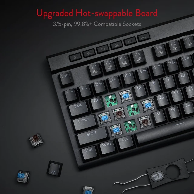 Alt view image 11 of 14 - K580 Wired RGB Mechanical Gaming Keyboard, Macro Key & Media Wheel | 5 On-Board Keybinding Buttons for MMO MOBA Games, Dedicated Media Controls, Classic Tactile Blue Switch for Hype Typing Feel