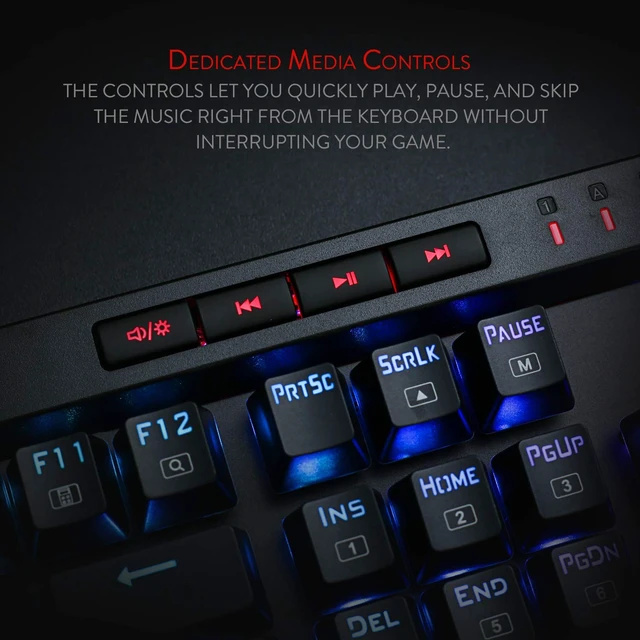 Alt view image 13 of 14 - K580 Wired RGB Mechanical Gaming Keyboard, Macro Key & Media Wheel | 5 On-Board Keybinding Buttons for MMO MOBA Games, Dedicated Media Controls, Classic Tactile Blue Switch for Hype Typing Feel