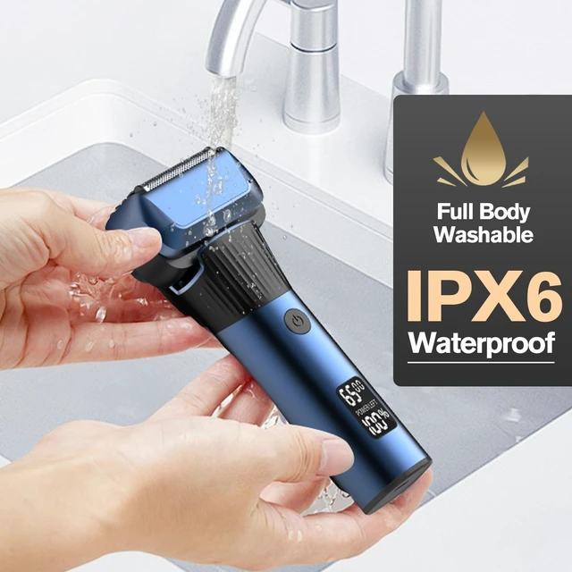 Alt view image 14 of 14 - Electric Razor for Men, 5-Blade Foil Shaver, Wet Dry, USB-C, 2-Speed | 5-Blade Foil Shaver for Face with 2 Speeds, Wet Dry Use, USB-C Charging, LED Display, Pop-up Trimmer, Up to 100-Min Runtime