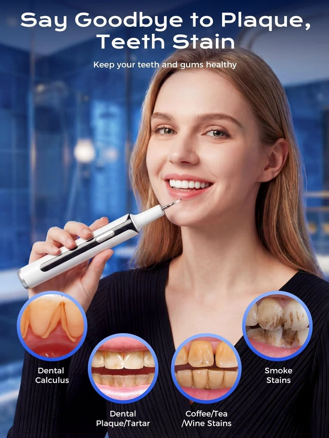 Alt view image 11 of 14 - Ultrasonic Plaque Remover for Teeth - 42kHz Tartar Remover with Sensor Gum Protection, Memory & 10-Min Auto Shutoff, IPX6 Waterproof, USB-C Rechargeable Dental Tools for Sensitive Teeth