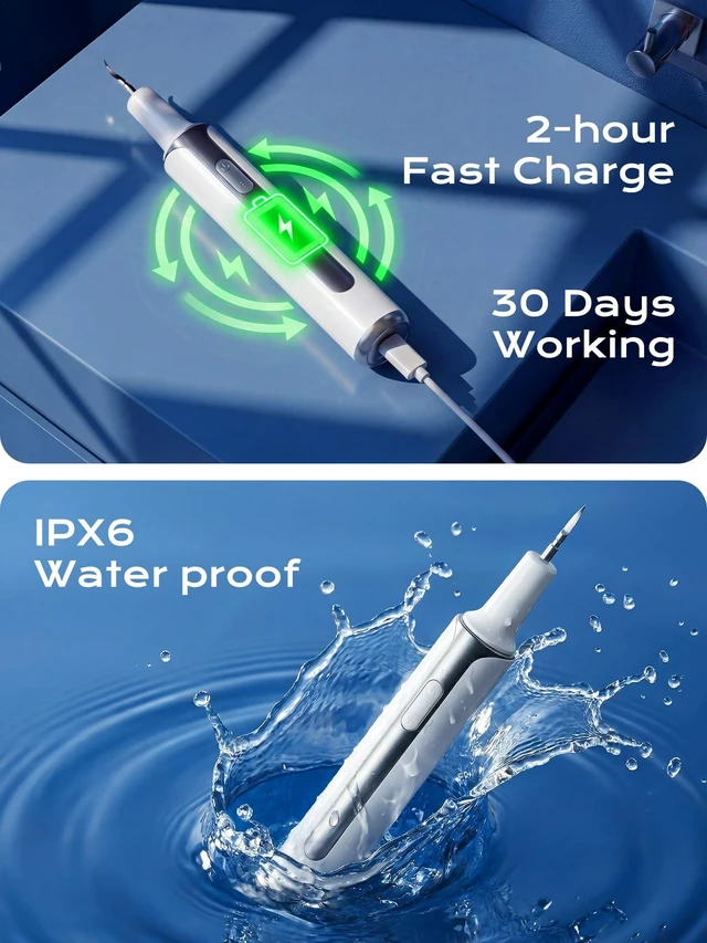Alt view image 14 of 14 - Ultrasonic Plaque Remover for Teeth - 42kHz Tartar Remover with Sensor Gum Protection, Memory & 10-Min Auto Shutoff, IPX6 Waterproof, USB-C Rechargeable Dental Tools for Sensitive Teeth