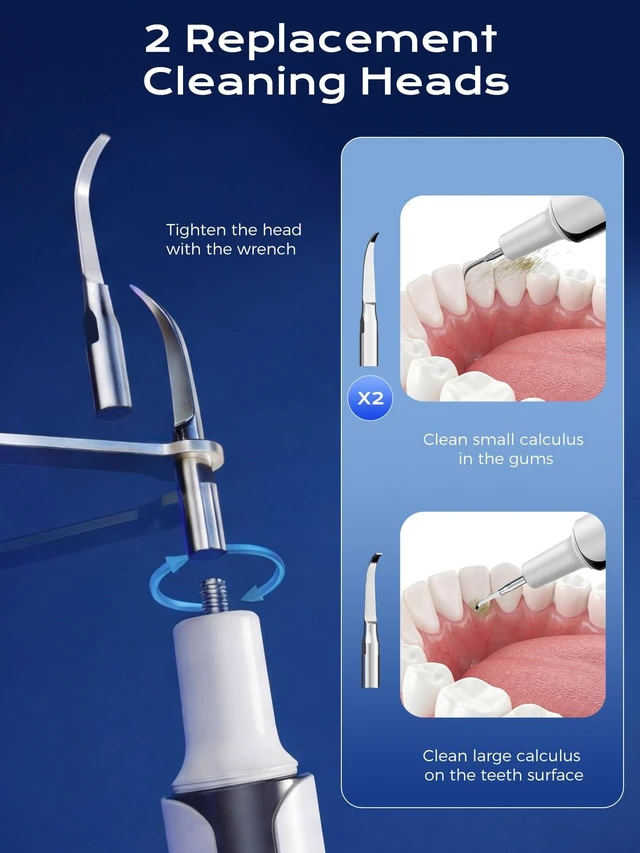 Alt view image 13 of 14 - Ultrasonic Plaque Remover for Teeth - 42kHz Tartar Remover with Sensor Gum Protection, Memory & 10-Min Auto Shutoff, IPX6 Waterproof, USB-C Rechargeable Dental Tools for Sensitive Teeth