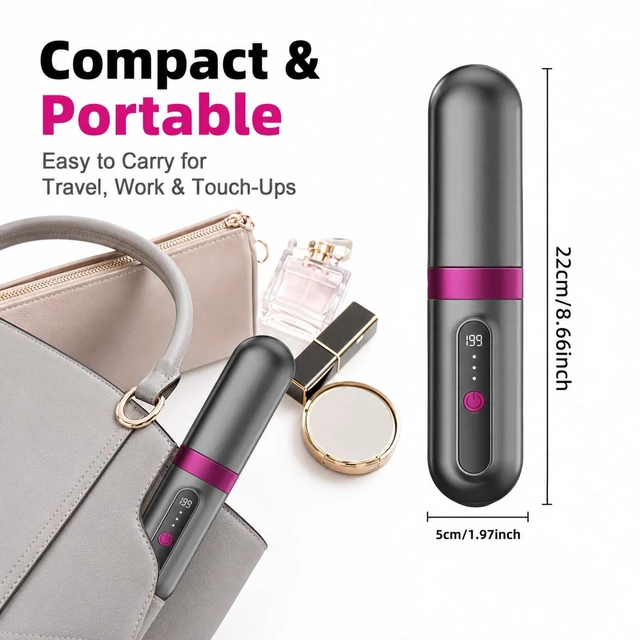 Alt view image 9 of 14 - Cordless Hair Straightener Brush for Women, Fast Heating Anti-Frizz Hair Styling Tool, 3 Heat Settings, 300M Negative Ions, Portable Rechargeable Straightening Brush for Travel & Daily Use