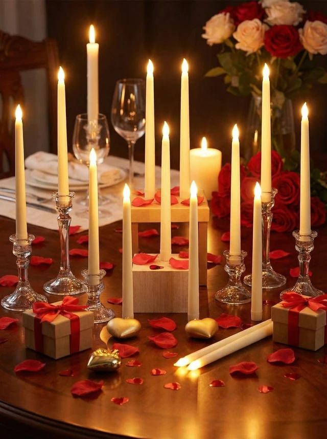 Alt view image 13 of 14 - 48 Pcs Flameless LED Taper Candles,Ivory,11",Classic Style | Battery Operated Candles Bulk Realistic LED Candlesticks Flickering Fake Candle for Wedding Church Party Home Decor