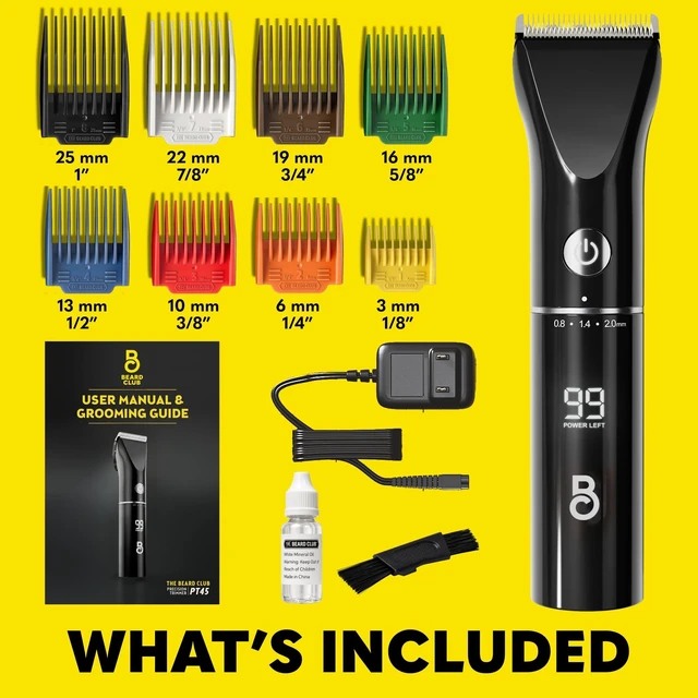 Alt view image 11 of 14 - Beard Trimmer for Men - Electric Cordless Rechargeable Beard & Hair Trimmer - High Power 7000 RPM - 8 Color Guides 45 Unique Trim Lengths - Travel Lock