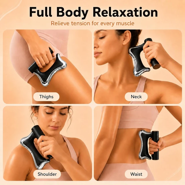 Alt view image 5 of 6 - Heated Muscle Scraper Tool, 3 in 1 Electric Fascia Knife Massager with Heating & Vibration, Body Gua Sha Massage Tool for Arms, Neck, Thighs, Waist & Back, Fascia Tool for Deep Tissue, Black