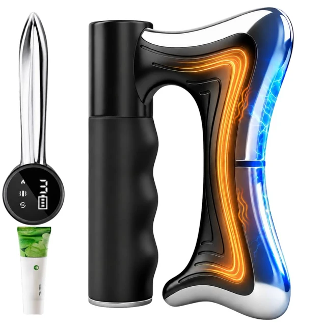 Alt view image 4 of 6 - Heated Muscle Scraper Tool, 3 in 1 Electric Fascia Knife Massager with Heating & Vibration, Body Gua Sha Massage Tool for Arms, Neck, Thighs, Waist & Back, Fascia Tool for Deep Tissue, Black