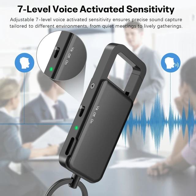 Alt view image 9 of 14 - 128GB Digital Voice Recorder 9000 Hours Storage, 24-Hour Battery, Intelligent Noise Reduction, USB-C Voice Activated Audio Recorder for Meetings, Lectures, Interviews