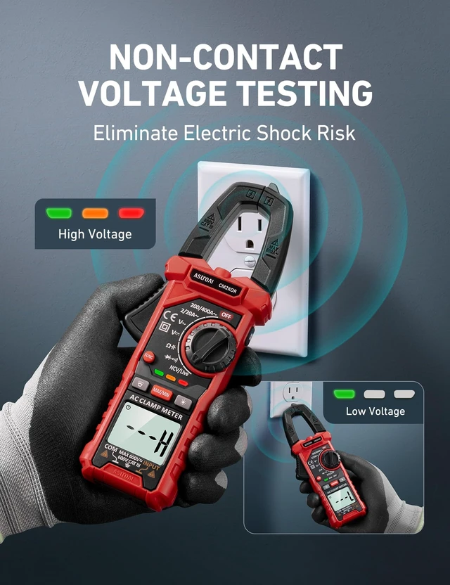Alt view image 14 of 14 - Electrical Test Kit ETK3, 2000 Counts Digital Clamp Meter & Non-Contact Voltage Tester Pen & GFCI Outlet Tester, for Home & Professional Use
