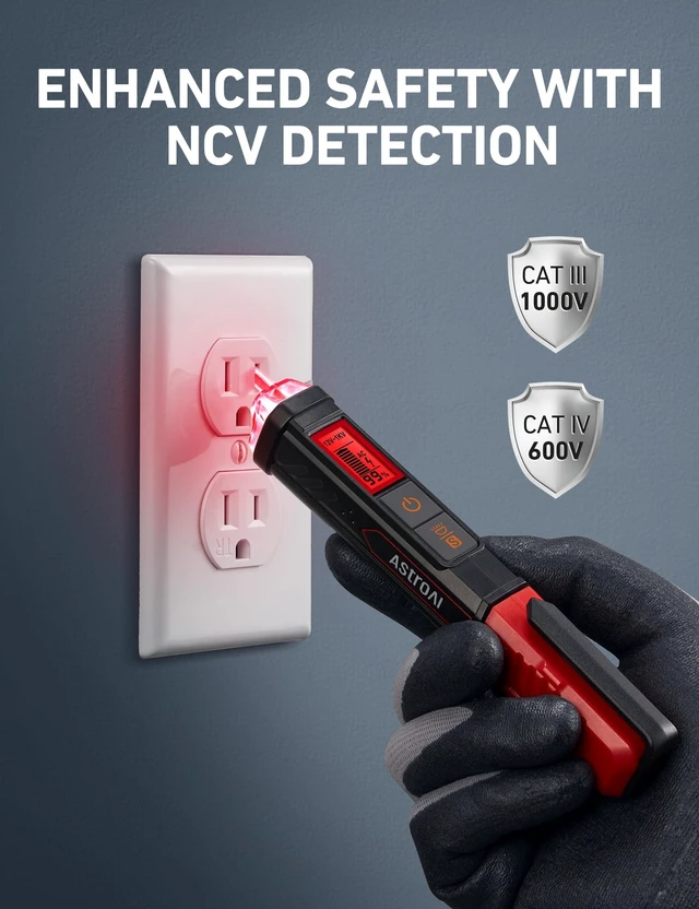 Alt view image 10 of 14 - Electrical Test Kit ETK3, 2000 Counts Digital Clamp Meter & Non-Contact Voltage Tester Pen & GFCI Outlet Tester, for Home & Professional Use