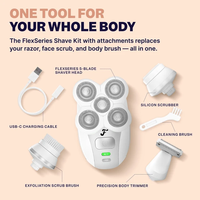 Alt view image 14 of 14 - FlexSeries Electric Razor for Women - Silk Smooth Legs, Body Hair, & Pubic Shaver - for Private Area, Sensitive Skin, Bikini Trimmer
