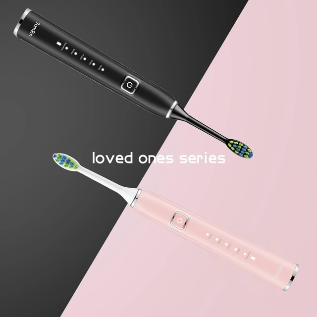 Alt view image 11 of 12 - Sonic Electric Toothbrush with 12 Brush Heads for Adults&Kids, 2 Pack | One Charge for 120 Days, Wireless Fast Charge, 5 Modes, 40000VPM Powered Toothbrush, Smart Timer, IPX7 Waterproof, Black+Pink
