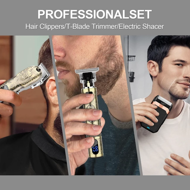 Alt view image 12 of 14 - Hair Clippers Set for Men, Hair Clipper Trimmer with LED Display, Professional Cordless Hair Clipper Shaver Beard Trimmer, Hair Cutting Machine for Men, Holiday Gift for Him Father's Day Gift