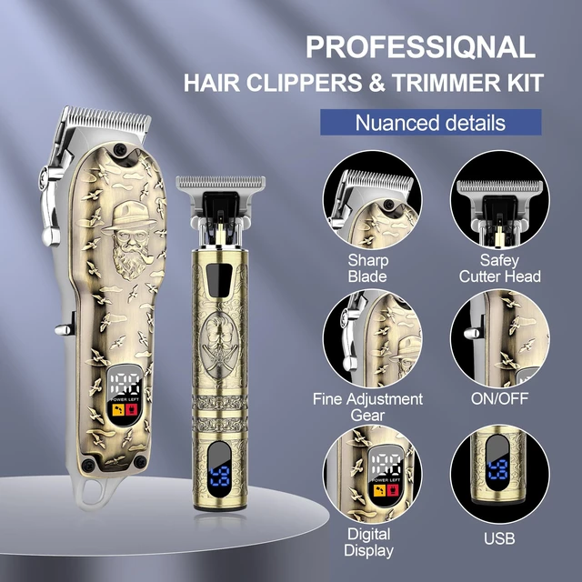 Alt view image 9 of 14 - Hair Clippers Set for Men, Hair Clipper Trimmer with LED Display, Professional Cordless Hair Clipper Shaver Beard Trimmer, Hair Cutting Machine for Men, Holiday Gift for Him Father's Day Gift