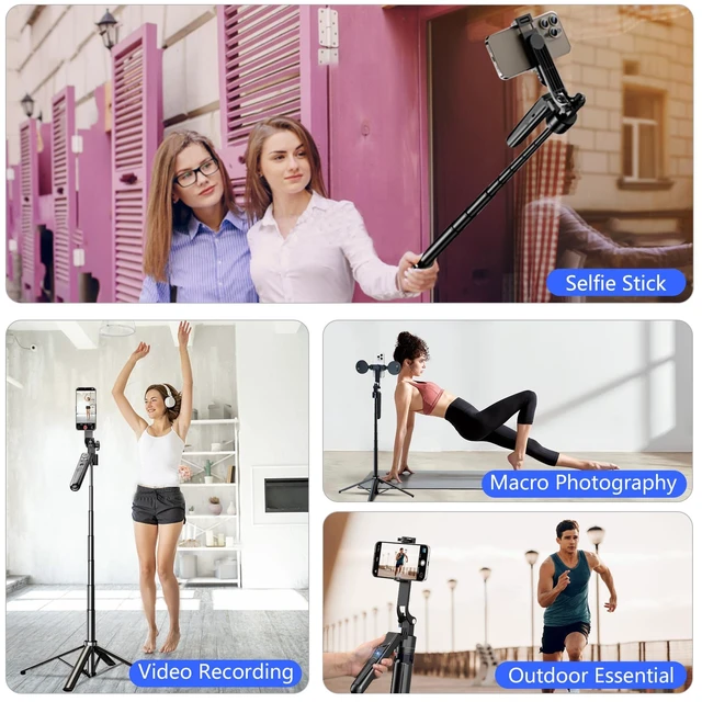 Alt view image 11 of 14 - Auto Face Tracking Tripod for iPhone with Light, No APP Needed 70.9" Tripod | iPhone Stand for Video Recording, Selfie Stick Tripod Follows Your Movement with Remote for Content Creator Vlog Live