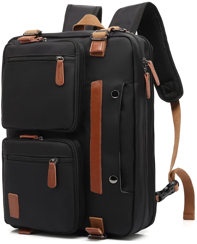 Alt view image 8 of 14 - 3 in 1 Laptop Bag for Men, 17.3 Inch Work Bags for Men, Laptop Backpack, Briefcases, Messenger Bag, Computer Bags for Laptops for Men Women, Black