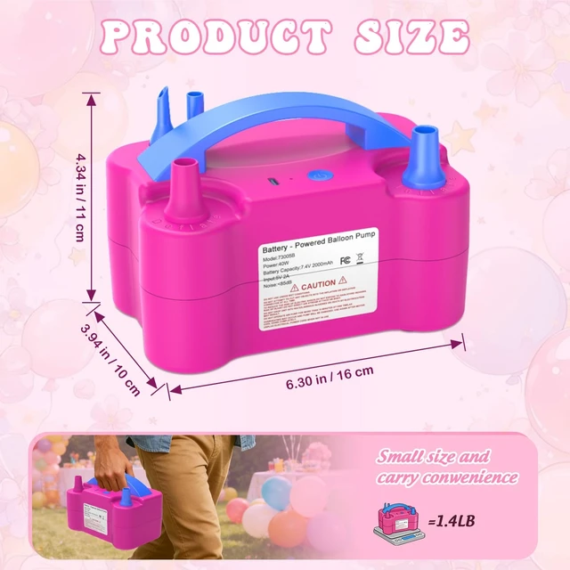 Alt view image 12 of 14 - Electric Balloon Pump | Cordless Electric Balloon Pump with Rechargeable Battery, Type-C Charging