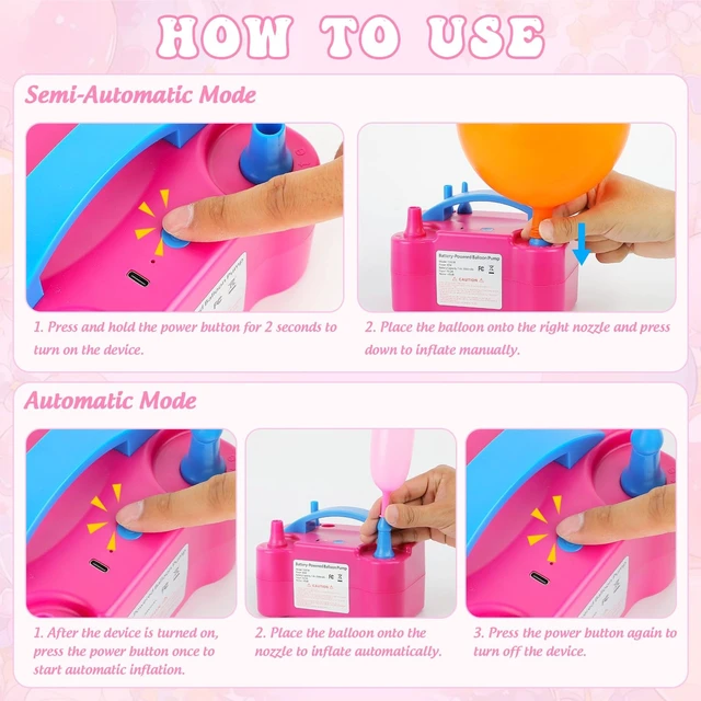 Alt view image 11 of 14 - Electric Balloon Pump | Cordless Electric Balloon Pump with Rechargeable Battery, Type-C Charging