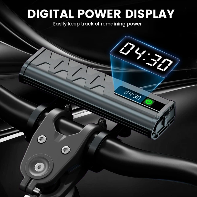 Alt view image 12 of 14 - 17 LED Bike Lights 5000 Lumen, Super Bright Bicycle Light for Night Riding, USB Rechargeable Bike Headlight and Taillight, Waterproof Wide Beam Bike Front Light with Digital Power Display