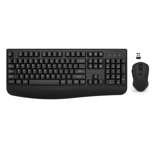 Alt view image 8 of 14 - Wireless Keyboard and Mouse Combo, 2.4G Full-Sized Ergonomic Computer Keyboard with Wrist Rest and 3 Level DPI Adjustable Wireless Mouse for Windows, Mac OS Desktop/Laptop/PC
