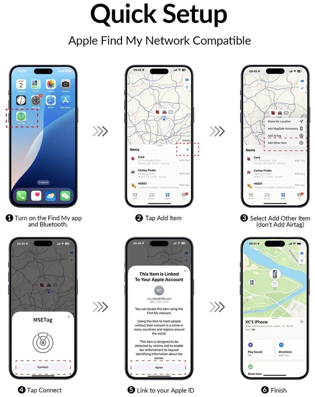 Alt view image 11 of 14 - Tracker Tag (4 Pack) - Apple MFi Certified & IP67 Waterproof | Works with Apple Find My Network (iOS) to Track Keys, Wallet, Luggage & More
