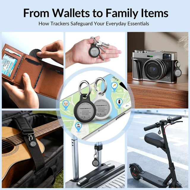 Alt view image 12 of 14 - Tracker Tag (4 Pack) - Apple MFi Certified & IP67 Waterproof | Works with Apple Find My Network (iOS) to Track Keys, Wallet, Luggage & More