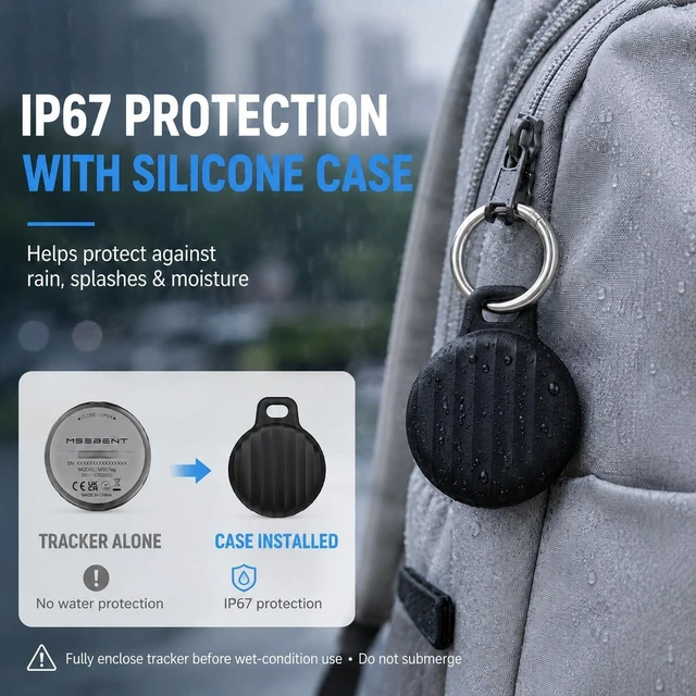 Alt view image 13 of 14 - Tracker Tag (4 Pack) - Apple MFi Certified & IP67 Waterproof | Works with Apple Find My Network (iOS) to Track Keys, Wallet, Luggage & More