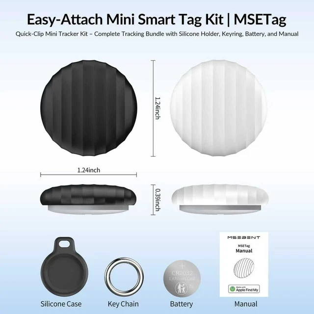 Alt view image 14 of 14 - Tracker Tag (4 Pack) - Apple MFi Certified & IP67 Waterproof | Works with Apple Find My Network (iOS) to Track Keys, Wallet, Luggage & More