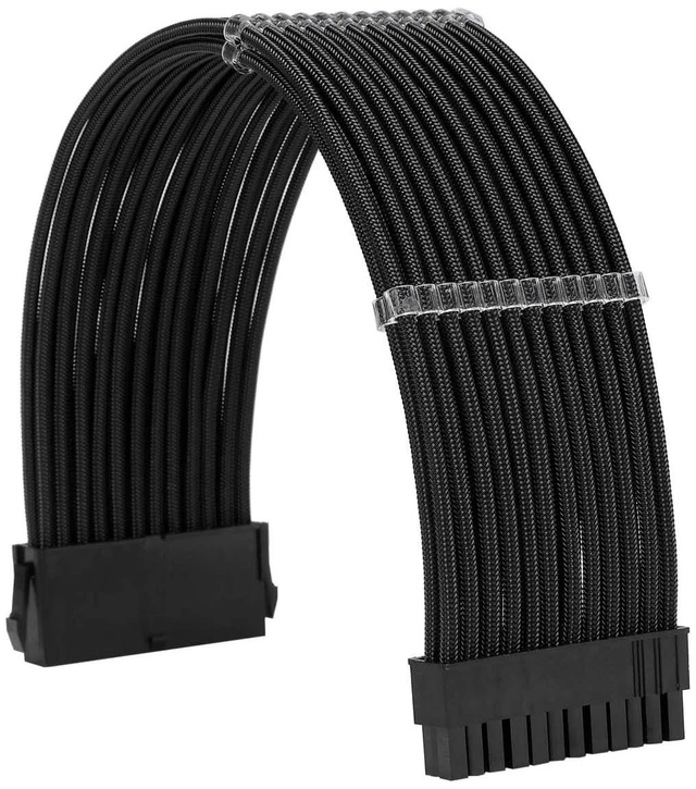 Alt view image 14 of 14 - Sleeve Extension Power Supply Cable Kit 18AWG ATX 24P+ EPS 8-P+PCI-E8-P with Combs for PSU to Motherboard/GPU (Black)