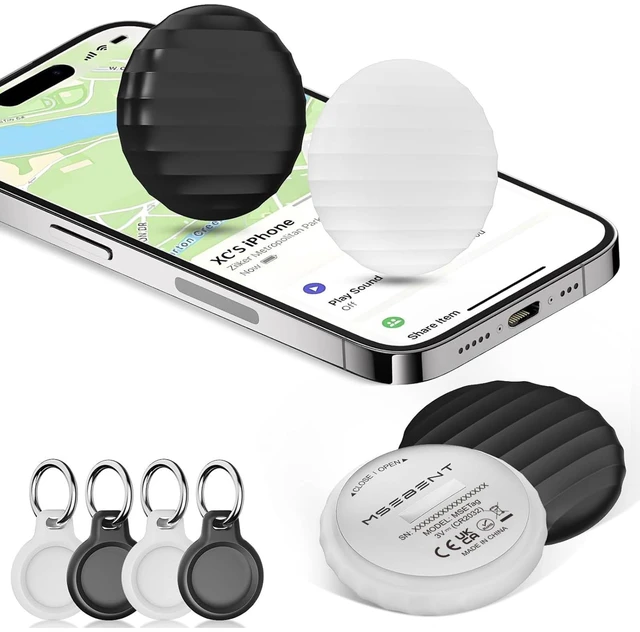 Alt view image 8 of 14 - Tracker Tag (4 Pack) - Apple MFi Certified & IP67 Waterproof | Works with Apple Find My Network (iOS) to Track Keys, Wallet, Luggage & More