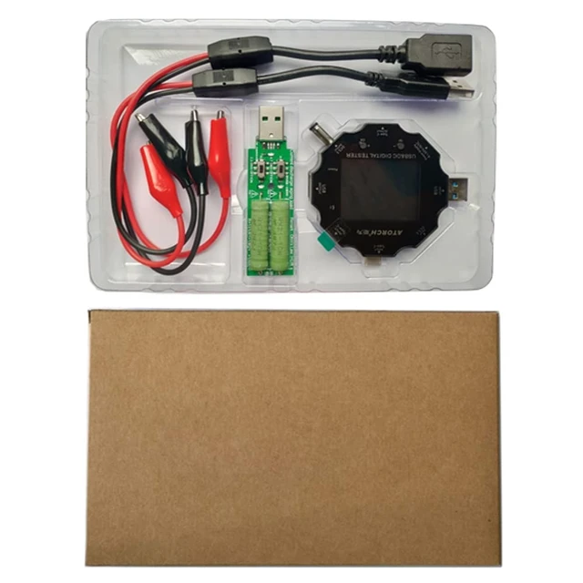 Alt view image 12 of 14 - USB C Tester, 3 in 1 Type C DC5.5 USB Meter USB Load Color Screen IPS Digital Multimeter,Voltage,Current,Power,Resistance,Capacity Detector,with Clip Cable Support PD2.0/PD3.0,QC2.0/QC3.0