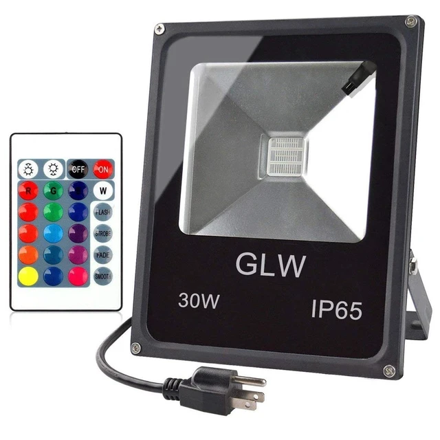 Alt view image 8 of 14 - LED RGB Flood Light Stage Lighting, 30W Outdoor Color Changing Lights with Remote Control, IP65 Waterproof Dimmable Wall Washer Light, Flood Lamp 16 Colors 4 Modes with US 3-Plug