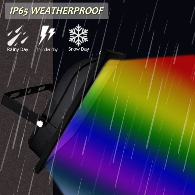 Alt view image 10 of 14 - LED RGB Flood Light Stage Lighting, 30W Outdoor Color Changing Lights with Remote Control, IP65 Waterproof Dimmable Wall Washer Light, Flood Lamp 16 Colors 4 Modes with US 3-Plug