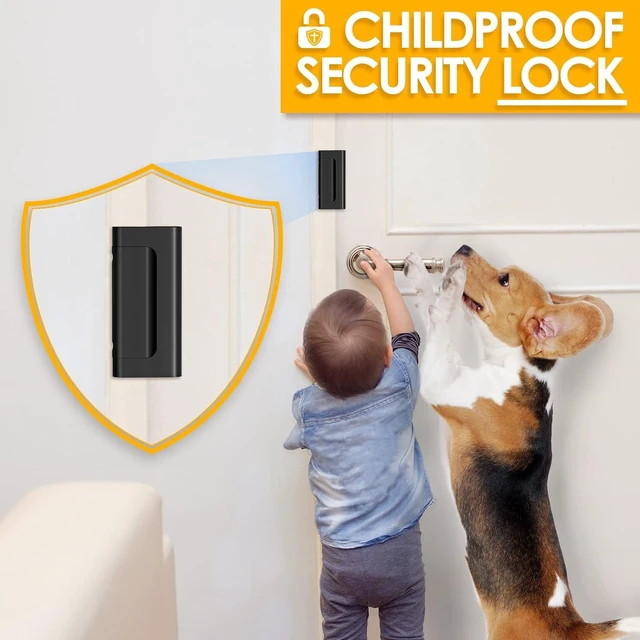 Alt view image 9 of 12 - Home Security Door Reinforcement Lock - Child Proof High Security Door Lock Front Door Locks for Kids Safety Withstand 800 lbs Top Door Latch Lock Flip Door Guardian for Inward Swinging Inside Door