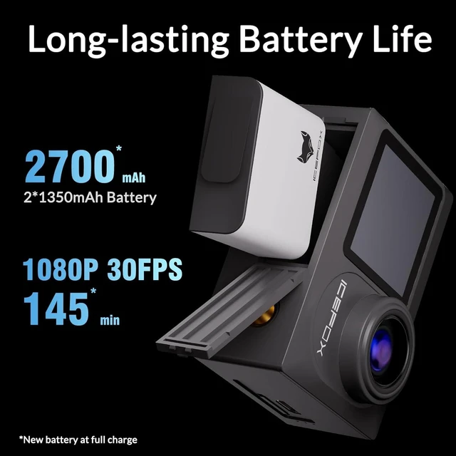 Alt view image 9 of 12 - Icefox i8 20MP 5X Zoom Action Camera with EIS, WiFi Remote Control, Waterproof Underwater Camera for Snorkeling Cycling Vlogging