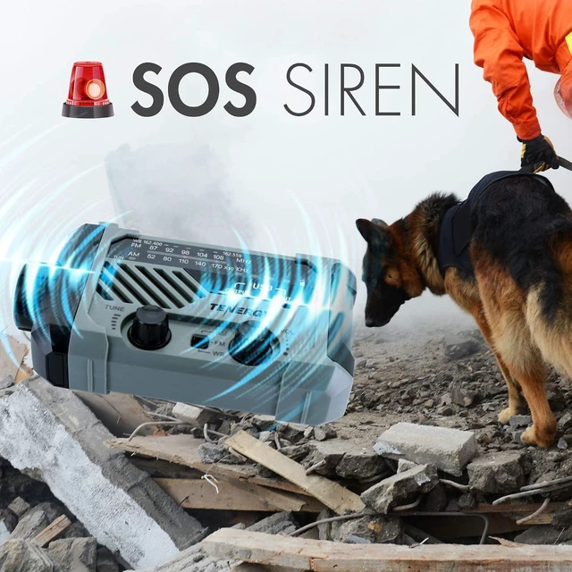 Alt view image 12 of 14 - Multifunctional Hand Crank Weather Radio with LED Flashlights, SOS Alarm, Cell Phone Charger, AM/FM/NOAA Radio Frequencies, Ideal for Emergencies