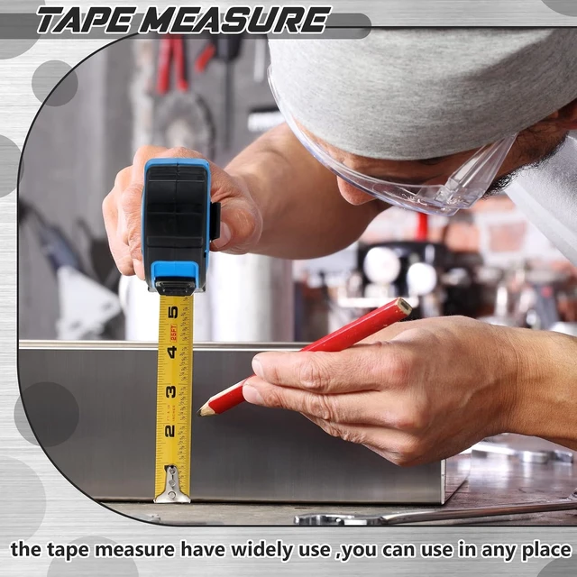 Alt view image 12 of 12 - 10 Pack Tape Measure with Fractions 1/8 Steel Measuring Tape Retractable Easy Read Measurement Ruler Steel Power Blade (25 ft X 1 in,Blue)