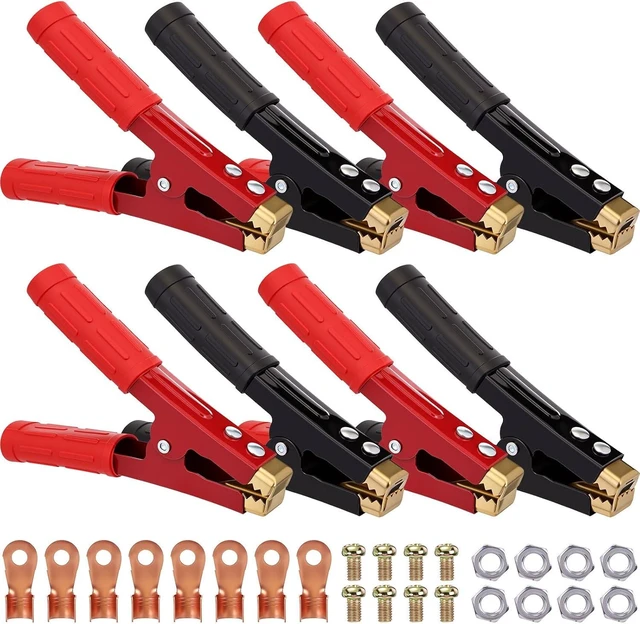 Alt view image 8 of 14 - 12 Pcs Battery Jumper Cable Clips Heavy Duty Car Battery Charger Clamps Pure Copper 500-1000a with Insulating Sheath Jumper Cable Ends for Cables All Kinds of Cars and Boats