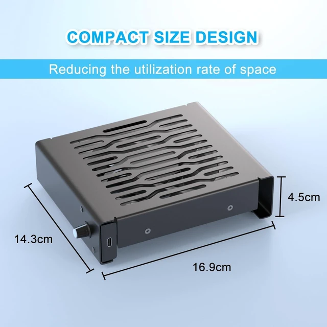 Alt view image 13 of 14 - Quiet 120mm USB Cooling Fan with Aluminum Stand, Compatible with Mac mini Desktop Organizer for TV Box, Mini PC & Switch, Home/Office Use (TF-120)