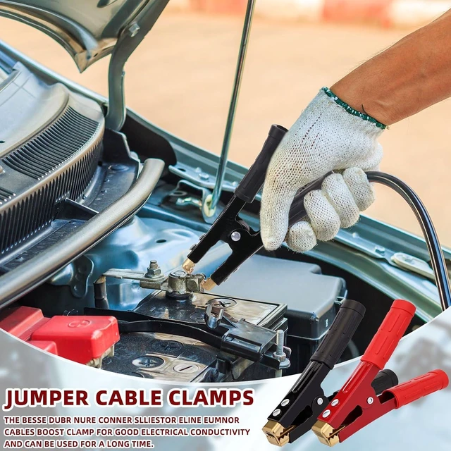 Alt view image 14 of 14 - 12 Pcs Battery Jumper Cable Clips Heavy Duty Car Battery Charger Clamps Pure Copper 500-1000a with Insulating Sheath Jumper Cable Ends for Cables All Kinds of Cars and Boats