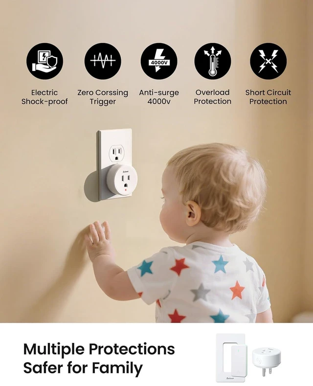 Alt view image 12 of 14 - Remote Control Outlet Plug Switch, Buckle Design & Removable Wireless Light Switch, 300 ft, 15A/1500W, Programmable, for Household Appliances(3 Pack)