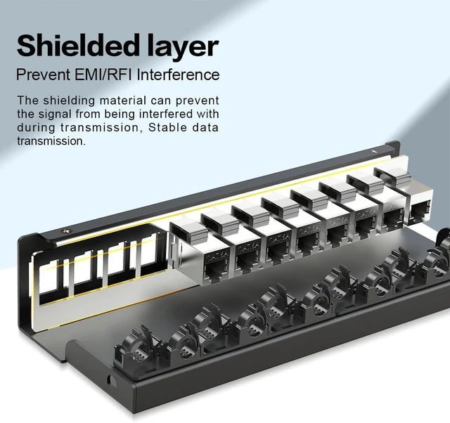 Alt view image 12 of 14 - 12Port Patch Panel CAT6A Keystone Patch Panel Shielded Network Patch Patch with Smart Cable Management for Home/Office Network (1U 12Port, CAT6A)